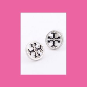 Elegant Enamel Cross Button Stud Earrings